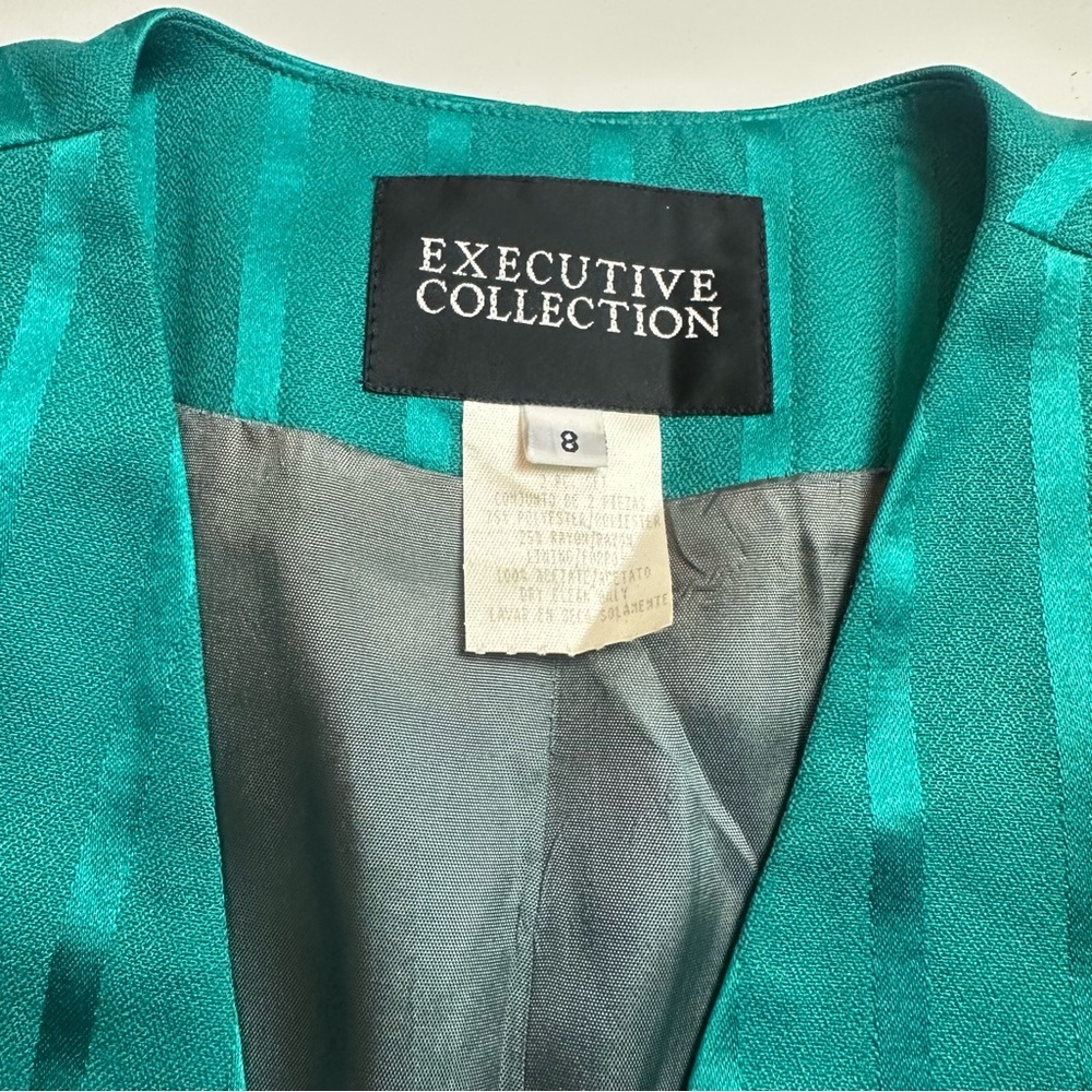 Vintage Nautica Teal Stripe Blazer |80s Power Jacket Double Breasted Gold Button - Picture 2 of 6